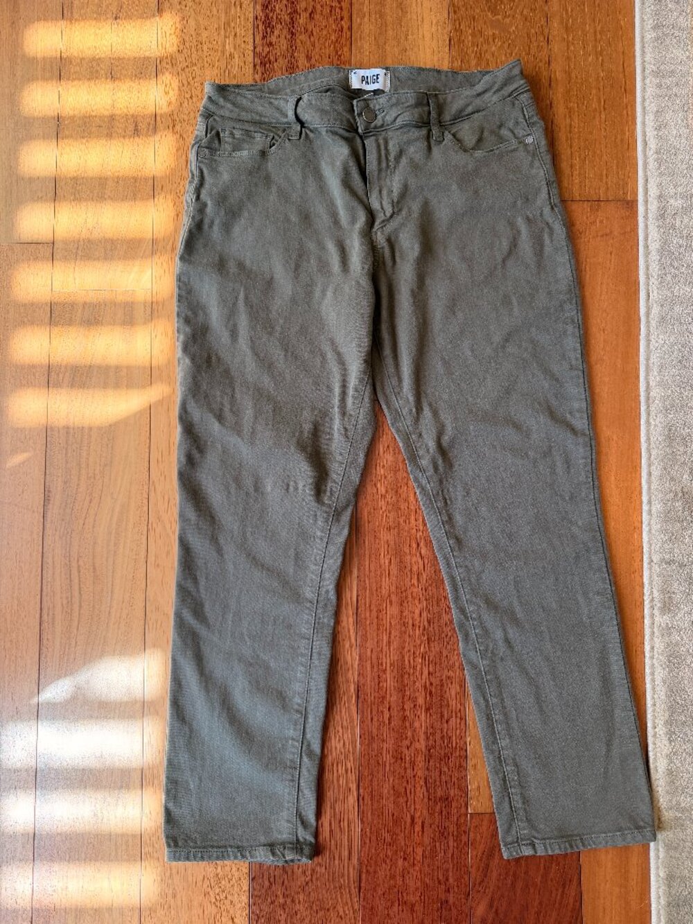 PAIGE olive green jeans, size 30